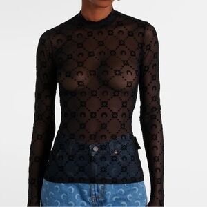 MARINE SERRE Mesh logo top